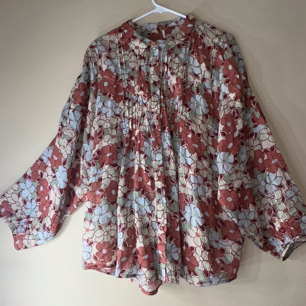 Boho Free people Sienna Button-Up Shirt size M - Picture 3 of 9